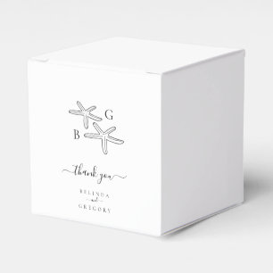 Ballotins Mariage monogramme minimaliste de plage Starfish