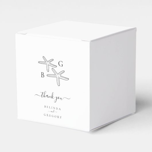 Ballotins Mariage monogramme minimaliste de plage Starfish (Verso)