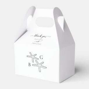 Ballotins Mariage monogramme minimaliste de plage Starfish
