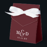 Ballotins Mariage Monogramme Moderne Classique Bourgogne<br><div class="desc">Boîtes de Faveur de Mariage Monogramme Moderne Classique Bourgogne</div>