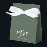 Ballotins Mariage Monogramme moderne classique vert<br><div class="desc">Vert Classique Moderne Monogramme Mariage Faveur Boîtes</div>