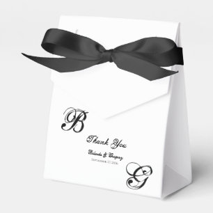 Ballotins Mariage Monogramme noir et blanc