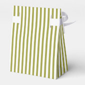 Ballotins Mariage motif à rayures blanches vert olive (Arrière)