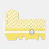 Ballotins Mariage motif de zigzag de chevron jaune et blanc (Déplié)