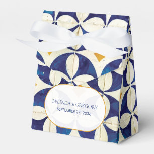 Ballotins Mariage Motif vintage bleu et jaune portugais