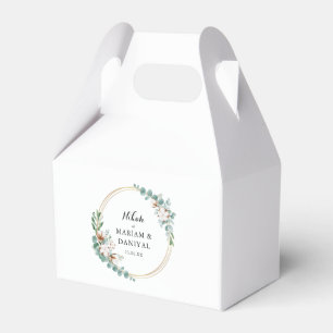 Ballotins Mariage musulman Nikah avec verdure florale et or
