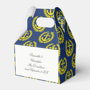 Ballotins Mariage nautique à ancre bleue et jaune