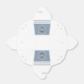 Ballotins Mariage nautique Ancre florale Dusty bleu blanc (Déplié)