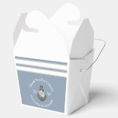 Ballotins Mariage nautique Ancre florale Dusty bleu blanc (Ouvert)