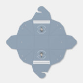 Ballotins Mariage nautique Ancre florale Dusty bleu blanc (Déplié)