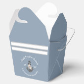 Ballotins Mariage nautique Ancre florale Dusty bleu blanc (Ouvert)