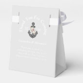 Ballotins Mariage nautique Ancre florale gris argenté (Arrière)