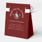 Ballotins Mariage nautique Ancre florale Maroon Bourgogne ro (Arrière)