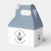 Ballotins Mariage nautique Dusty Blue Monogram Ancre florale (Arrière)