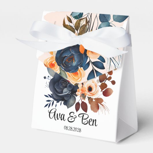 Ballotins Mariage Navy Blue and Orange Peony (Verso)