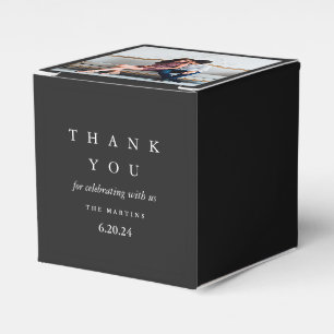 Ballotins Mariage noir blanc Merci photo personnalisé