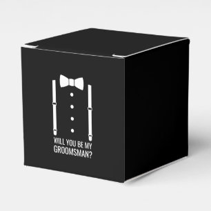 Ballotins Mariage noir Bow Cravate Groomsman Proposition