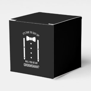 Ballotins Mariage noir Bow Cravate Groomsman Proposition