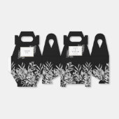 Ballotins Mariage noir et blanc avec feuillage doré (Déplié)