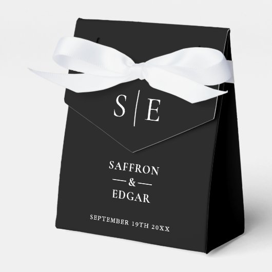 Ballotins Mariage noir et blanc Monogramme (Verso)