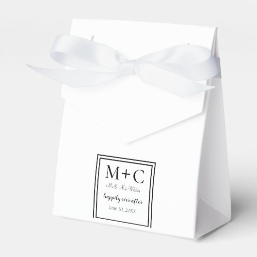 Ballotins Mariage noir et blanc tout simple (Verso)