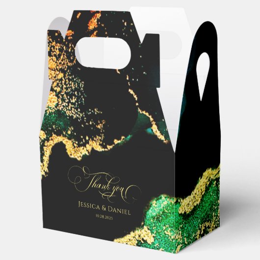 Ballotins Mariage noir et vert émeraude (Ouvert)