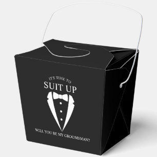 Ballotins Mariage noir Tuxedo Suit Groomsman Proposition