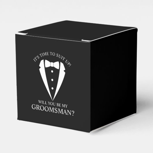 Ballotins Mariage noir Tuxedo Suit Groomsman Proposition (Verso)