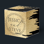 Ballotins Mariage Or et Noir Classique<br><div class="desc">Boîtes de faveur classiques or et noir pour mariage pour les invités. Remplissez-les de friandises !</div>