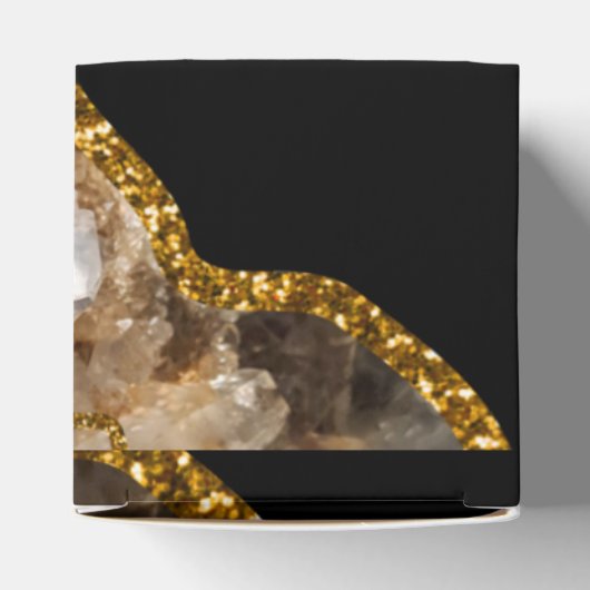 Ballotins Mariage Pailleté Géode d'Agate Noir et Or (Haut)