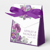 Ballotins Mariage personnalisé floral pourpre (Verso)