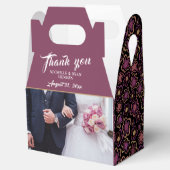 Ballotins Mariage Photo Bourgogne Fleur Motif Merci (Ouvert)