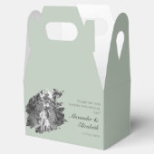 Ballotins Mariage photo moderne Brushstroke | Vert sage (Ouvert)