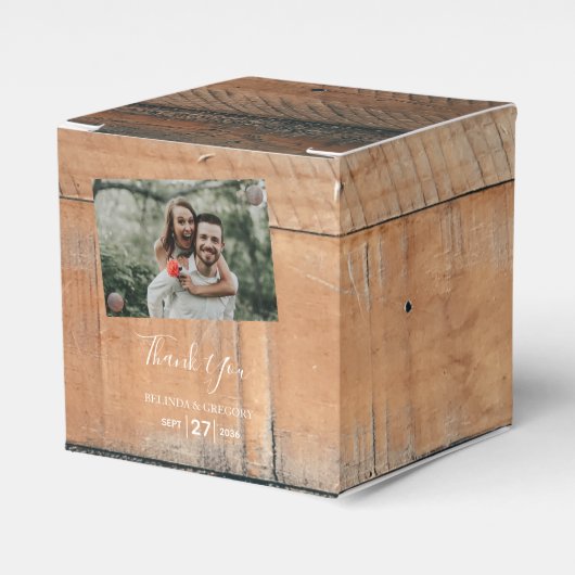 Ballotins Mariage photo rustique en bois (Verso)