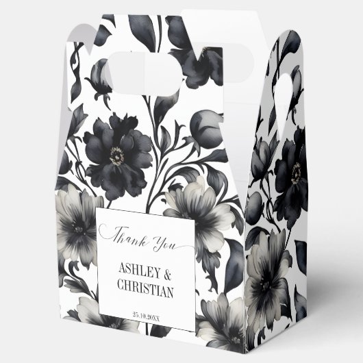 Ballotins Mariage privilégie les fleurs noires et blanches (Ouvert)