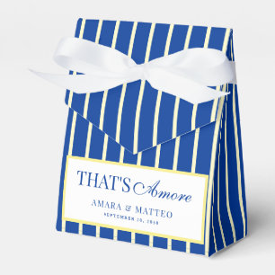 Ballotins Mariage rayé bleu et jaune That's Amore