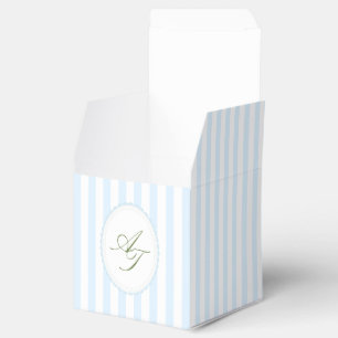 Ballotins Mariage Rayures Bleues Monogramme