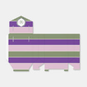 Ballotins Mariage rayures rose violet et vert et initiales (Déplié)
