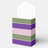 Ballotins Mariage rayures rose violet et vert et initiales (Ouvert)