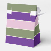 Ballotins Mariage rayures rose violet et vert et initiales (Arrière)