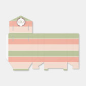 Ballotins Mariage rayures roses et vertes et initiales (Déplié)