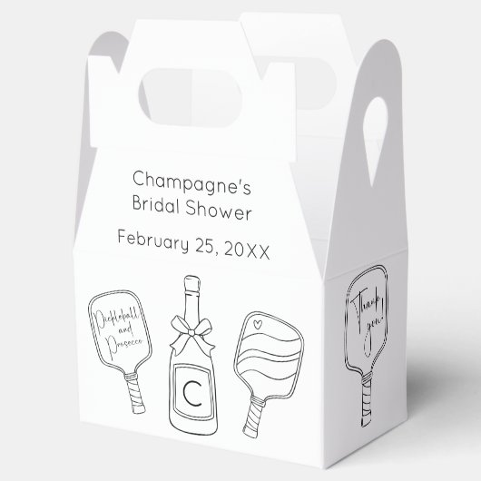 Ballotins Mariage Réception Pickleball & Prosecco Écriture M (Ouvert)