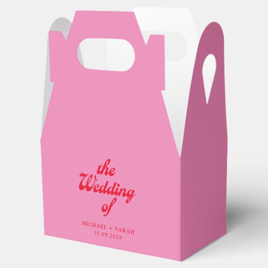 Ballotins Mariage rétro rouge rose minimal (Ouvert)