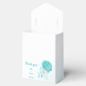 Ballotins mariage romantique aux fleurs turquoise (Ouvert)