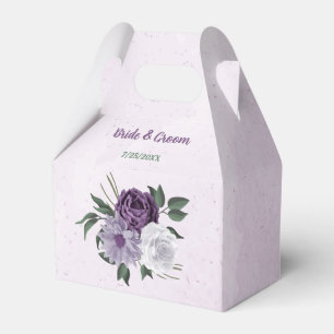 Ballotins Mariage romantique avec fleurs violettes blanches