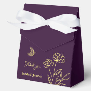 Ballotins Mariage romantique élégant fleurs or violet