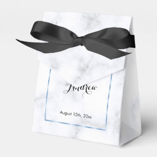 Ballotins Mariage romantique en marbre bleu