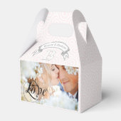 Ballotins Mariage rose Favor Box Vos Photos Monogrammes Noms (Arrière)