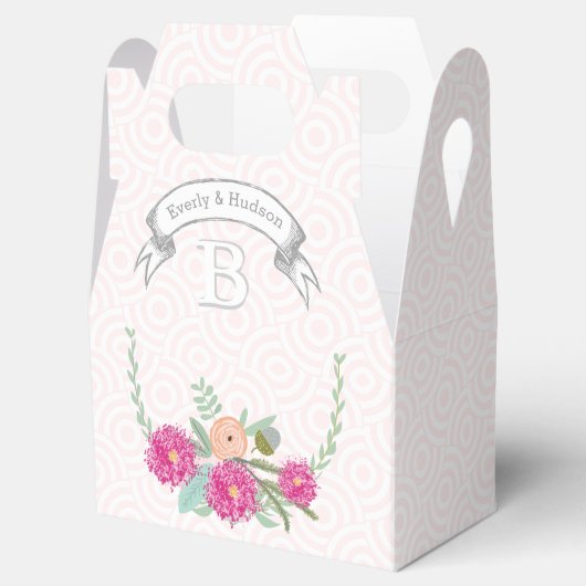 Ballotins Mariage rose Favor Box Vos Photos Monogrammes Noms (Ouvert)
