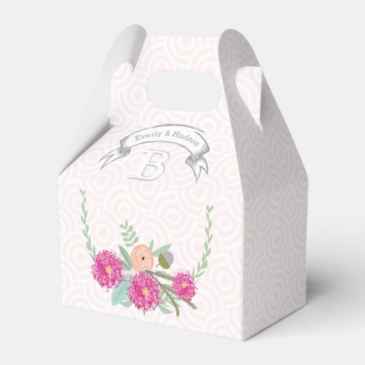 Ballotins Mariage rose Favor Box Vos Photos Monogrammes Noms (Verso)